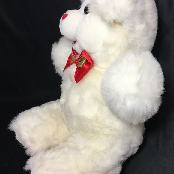 RARE Dan Dee Vintage MTY Teddy Bear Plush Red Satin Hearts 16" VHTF - Picture 5 of 9